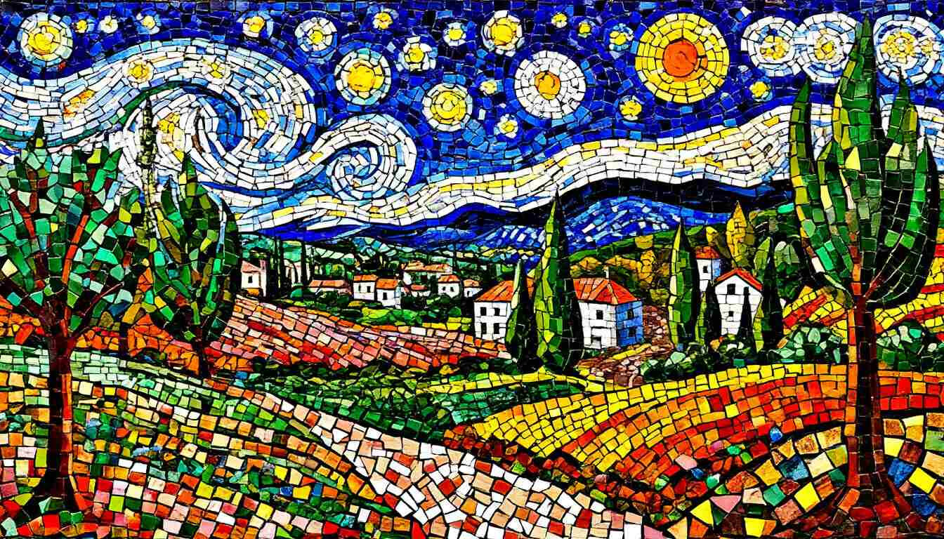 Toones valley mosaic NFT art, digital art